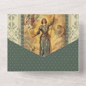  Heilige Jeanne d'Arc Religieuze Geschriften All In One Uitnodiging (Achterkant)