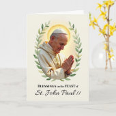 Heilige Johannes Paulus alle Feestdag Zegeningen B Kaart (Gele Bloem)