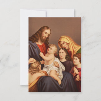 Heilige kaart met Jezus Christus en kinderen in he