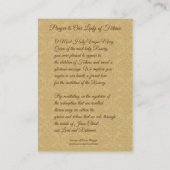 Heilige Kaart | Onze Fatima-dame | gouddamp Visitekaartje (Achterkant)