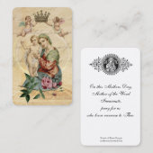 Heilige Kaart voor katholieke Moederdag Visitekaartje (Voorkant / Achterkant)