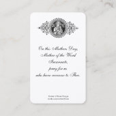 Heilige Kaart voor katholieke Moederdag Visitekaartje (Achterkant)