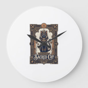 Heilige Kat Kat Oud Egypte Vintage Vector Kunst Sh Grote Klok