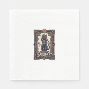 Heilige Kat Kat Oud Egypte Vintage Vector Kunst Sh Servet