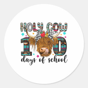 Heilige Koe 100 dagen school 100e dag smarter Teac Ronde Sticker