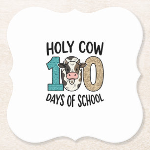 Heilige Koe 100 Dagen School Vintage Koe Shirt Des Kartonnen Onderzetters