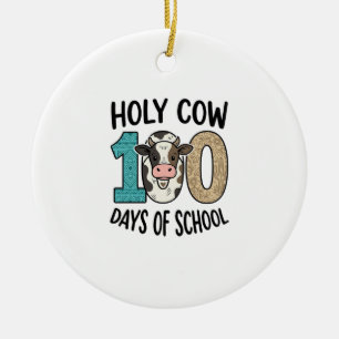 Heilige Koe 100 Dagen School Vintage Koe Shirt Des Keramisch Ornament