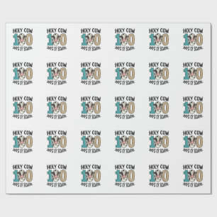 Heilige Koe 100 Dagen van School Vintage Koe Shirt Cadeaupapier