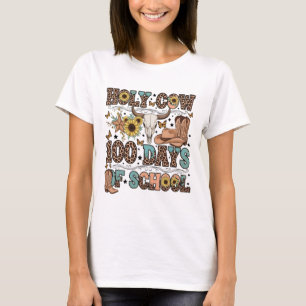 Heilige Koe 100 Dagen van School Western Boho Cowg T-shirt