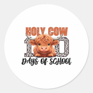 Heilige Koe 100 dagen van schoolleraren Studenten  Ronde Sticker