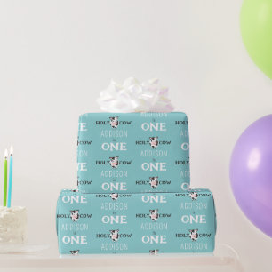 Heilige Koe 1e Verjaardag Boerderij Dierenfeest Cadeaupapier