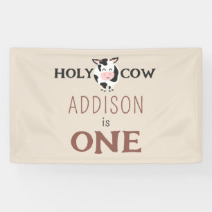 Heilige Koe 1e Verjaardag Boerderij Dierenfeest Spandoek