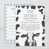 Heilige Koe 1e verjaardag Tijdcapsule kaarten (Voorkant / Achterkant)