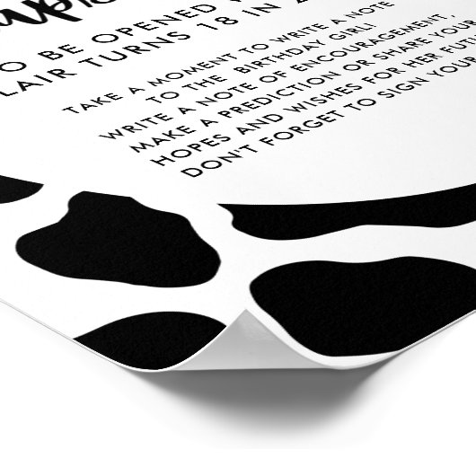 Heilige Koe 1e Verjaardag Tijdscapsule Bord Poster (Hoek)