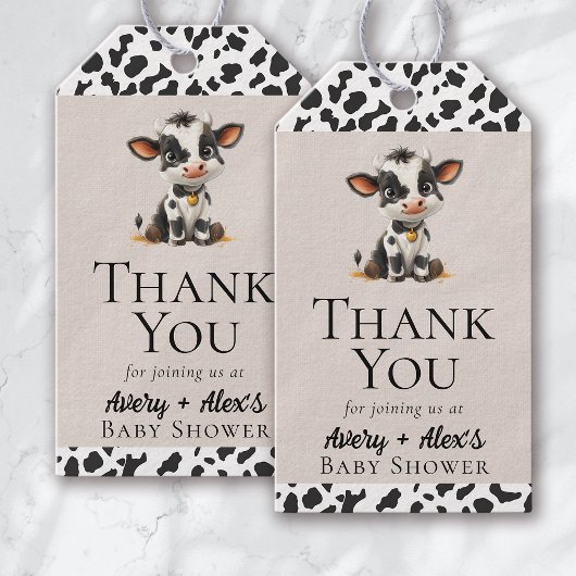 Heilige Koe Baby shower dank u Cadeaulabel