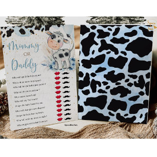 Heilige Koe Baby shower JONGEN Spelletjes Koe Boho Kaart