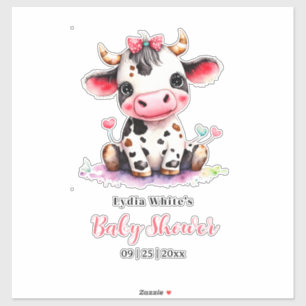Heilige Koe Baby shower Minimalistisch meisje baby Sticker