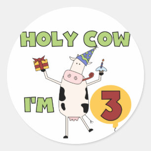Heilige Koe ben ik 3 T-shirts en Giften van de Ronde Sticker