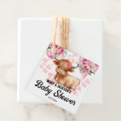Heilige Koe Bloemen Baby shower Bedankjes Labels (In situ)