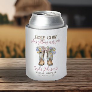 Heilige Koe Bloemen Cowboy Boots Vrijgezellenfeest Blikjeskoeler