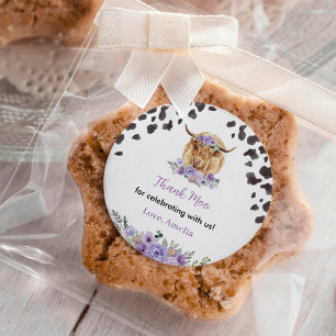 Heilige Koe Bloemen Verjaardag Sticker Labels