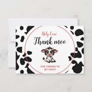Heilige koe, dank Moo voor zijn komst Bedankkaart