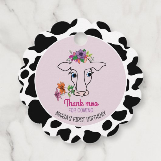 Heilige Koe Dank u Bedankjes Labels (Achterkant)