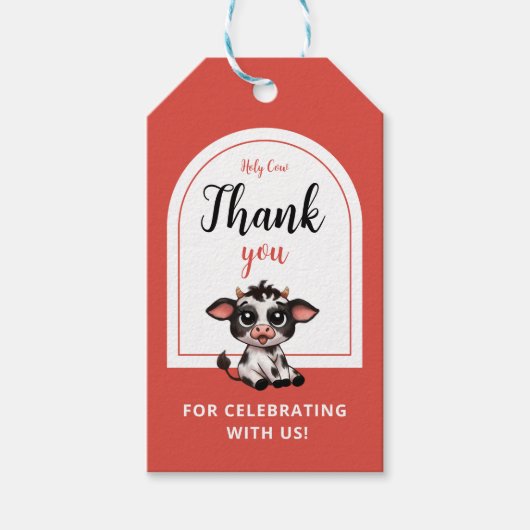 Heilige koe dank u cadeaulabel (Voorkant)