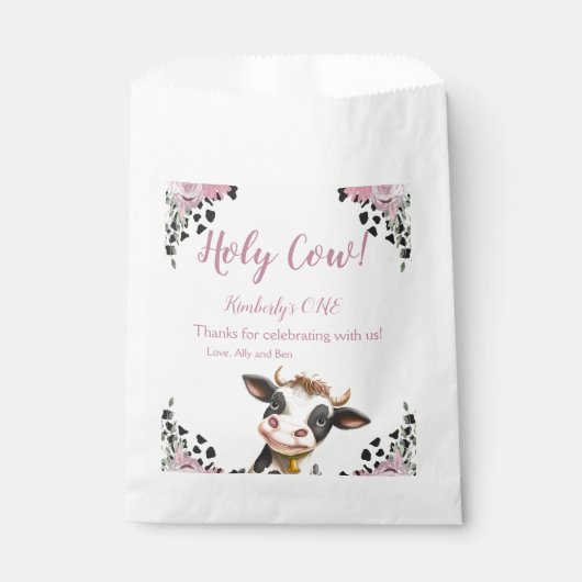 Heilige Koe eerste verjaardag , dank u wel Bedankzakje (Voorkant)