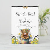 Heilige Koe eerste verjaardag , dank u wel Save The Date (Staand voorkant)