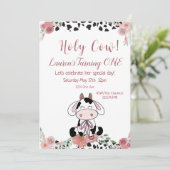 Heilige Koe Eerste verjaardag Kaart (Staand voorkant)