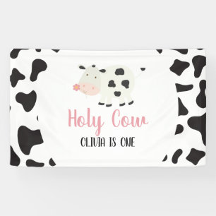 Heilige Koe Eerste Verjaardag Koe Print Spandoek
