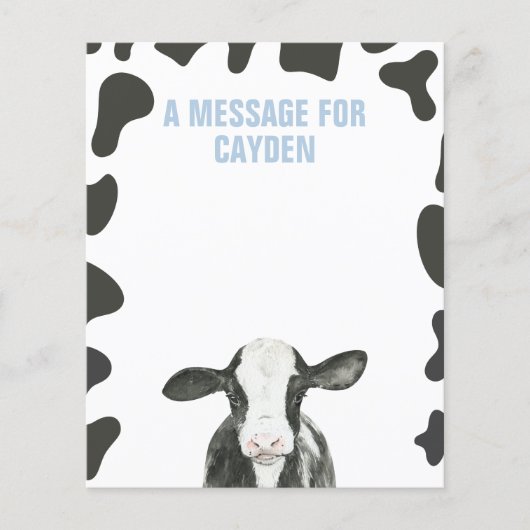 Heilige Koe Eerste Verjaardag Tijd Capsule Bericht (Voorkant)