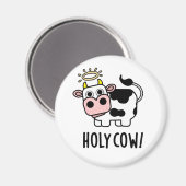 Heilige Koe Funny Animal Pun Magneet (Voorkant / Achterkant)