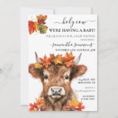 Heilige Koe Herfst Herfst Hoogland Kalf Baby showe Kaart (Voorkant)