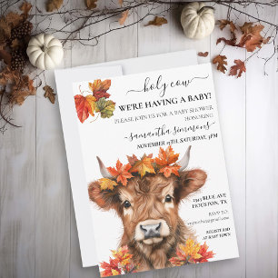 Heilige Koe Herfst Highland Kalf Baby Shower  Kaart