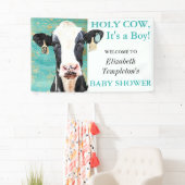 Heilige Koe Het is een Baby shower Holstein Spandoek (Insitu)