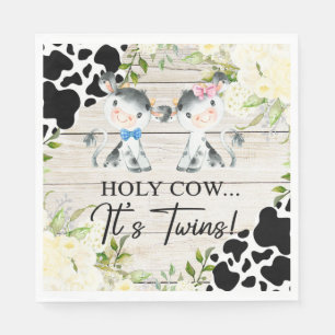 Heilige koe, het is een tweeling baby shower papie servet