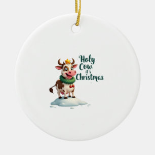 Heilige Koe Het is Kerstmis Ik Kerstmis Koe T-Shir Keramisch Ornament