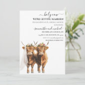 Heilige Koe Highland bruids bruiloft Kaart (Staand voorkant)