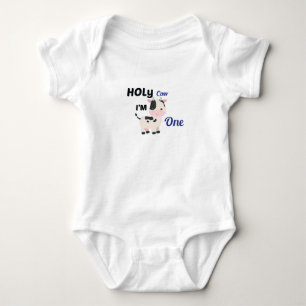 Heilige Koe Ik ben 1, Boerderij baby Birthday Gift Romper