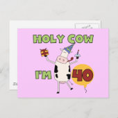 Heilige Koe Ik ben 40 overhemden en cadeautjes Briefkaart (Voorkant / Achterkant)