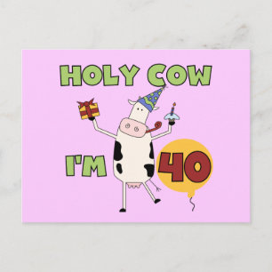 Heilige Koe Ik ben 40 overhemden en cadeautjes Briefkaart