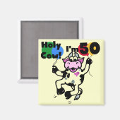 Heilige Koe Ik ben 50 T-shirts en cadeautjes Magneet (Voorkant / Achterkant)