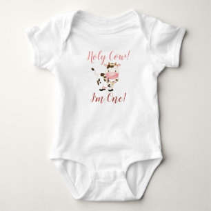 Heilige Koe! Ik ben Eén! 1e verjaardag outfit. Romper
