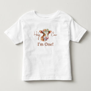 Heilige Koe Ik Ben Een Bloemige Bruine 1e Verjaard Kinder Shirts