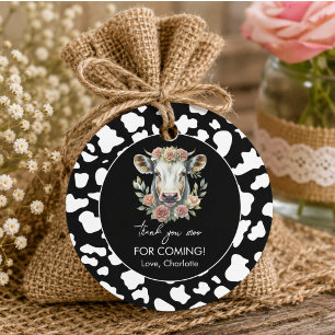 Heilige Koe Ik Ben Eén Cowgirl 1e Verjaardag Bedankjes Labels