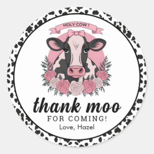 Heilige Koe, ik ben een Cowgirl 1e verjaardagsfees Ronde Sticker