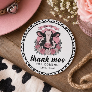Heilige Koe Ik Ben Eén Cowgirl 1e Verjaardagsfeest Ronde Sticker