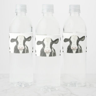Heilige Koe Ik Ben Eén Koeienprint Verjaardag Waterfles Etiket